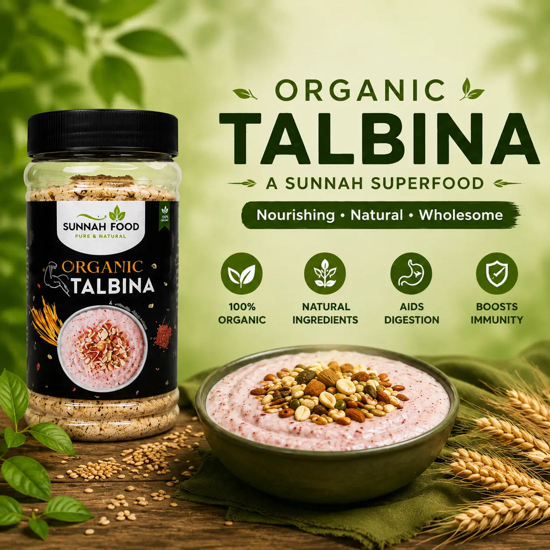 Organic Talbina Powder – 100% Natural Sunnah Superfood with Barley, Dates, Almonds & Nuts Sunnah Food Official